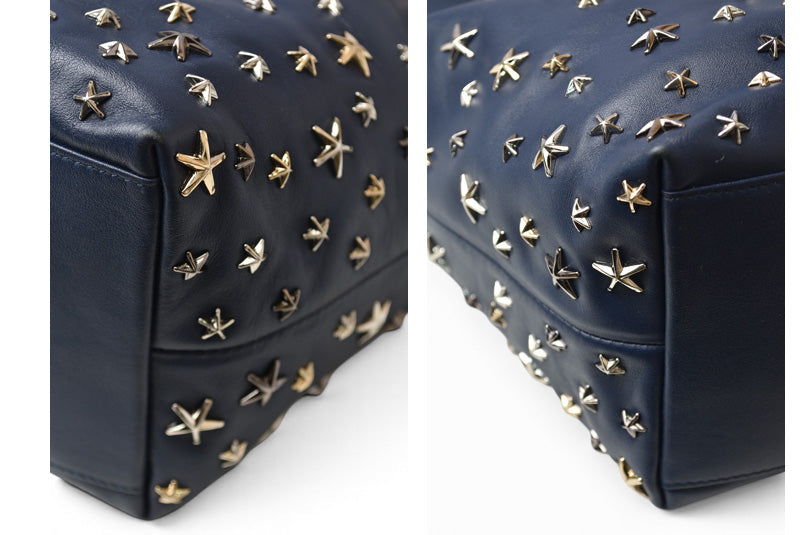 ジミーチュウ トートバッグ JIMMY CHOO バッグ ソフィア ネイビー スタースタッズ ミックス【中古】