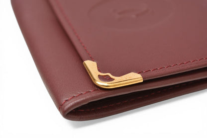 カルティエ コインケース Cartier スクエア コインパース マスト ドゥ カルティエ ボルドー【中古】
