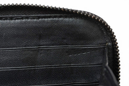 ボッテガヴェネタ 財布 BOTTEGA VENETA 長財布/ラウンドファスナー式 イントレチャート ブラック【中古】