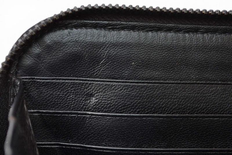 ボッテガヴェネタ 財布 BOTTEGA VENETA 長財布/ラウンドファスナー式 イントレチャート ブラック【中古】