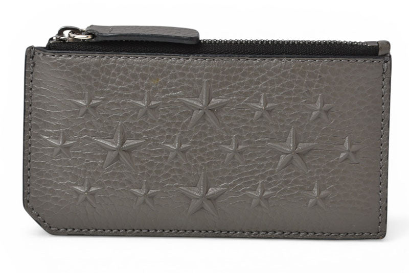 ジミーチュウ コインケース/カードホルダー JIMMY CHOO フラグメントケース ブルー グレー ブラック CASEY【中古】