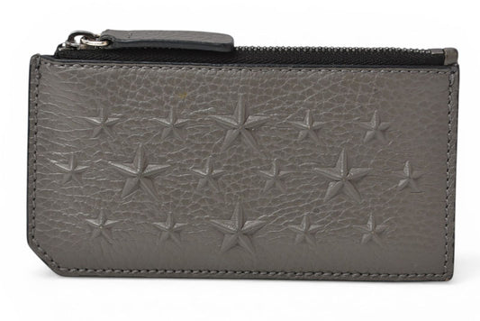 ジミーチュウ コインケース/カードホルダー JIMMY CHOO フラグメントケース ブルー グレー ブラック CASEY【中古】