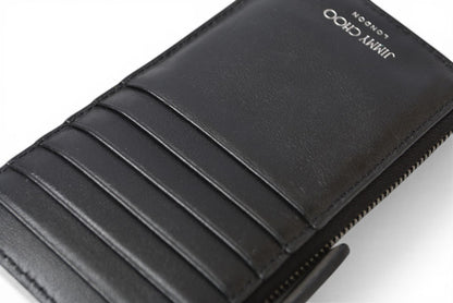 ジミーチュウ コインケース/カードホルダー JIMMY CHOO フラグメントケース ブルー グレー ブラック CASEY【中古】