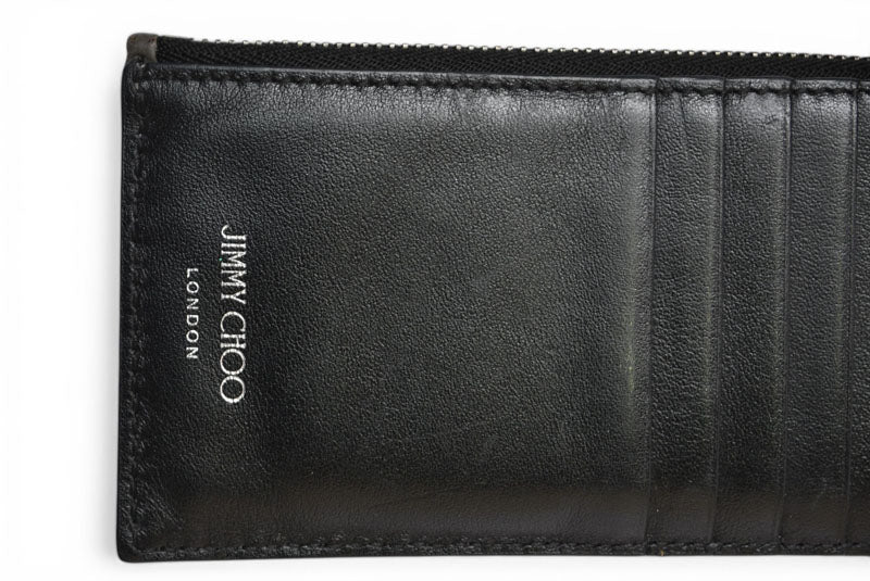 ジミーチュウ コインケース/カードホルダー JIMMY CHOO フラグメントケース ブルー グレー ブラック CASEY【中古】