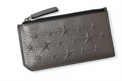 ジミーチュウ コインケース/カードホルダー JIMMY CHOO フラグメントケース ブルー グレー ブラック CASEY【中古】