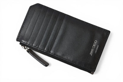 ジミーチュウ コインケース/カードホルダー JIMMY CHOO フラグメントケース ブルー グレー ブラック CASEY【中古】