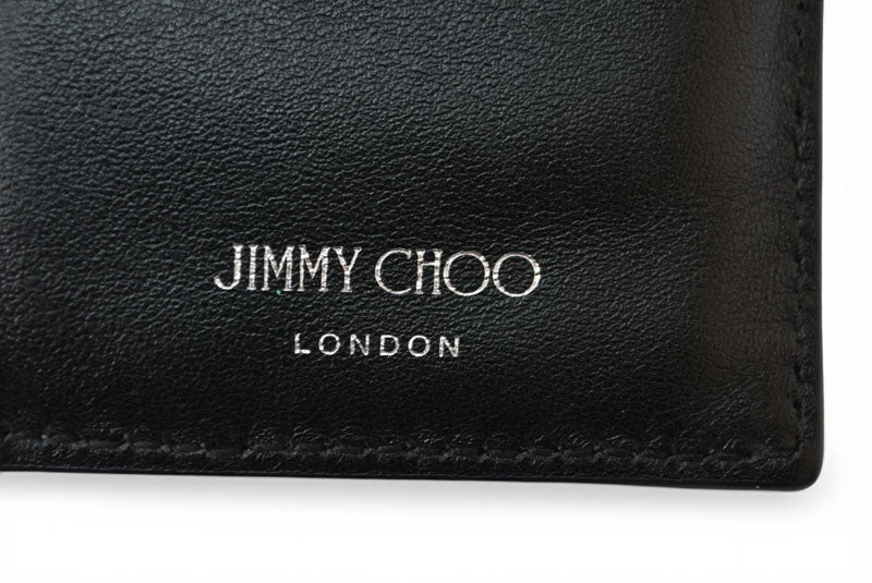 ジミーチュウ コインケース/カードホルダー JIMMY CHOO フラグメントケース ブルー グレー ブラック CASEY【中古】