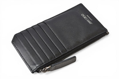 ジミーチュウ コインケース/カードホルダー JIMMY CHOO フラグメントケース ブルー グレー ブラック CASEY【中古】