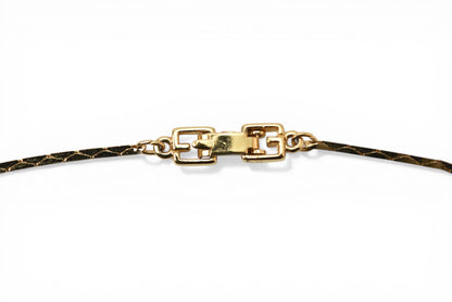 ジバンシィ ネックレス ヴィンテージ GIVENCHY/ジバンシー チョーカー リボン ラインストーン Gロゴ ゴールド レディース【中古】