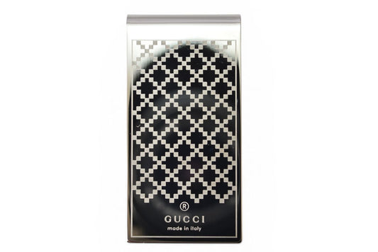 グッチ 未使用 マネークリップ/札ばさみ ディアマンテ GUCCI ロゴ入り シルバー メンズ【中古】