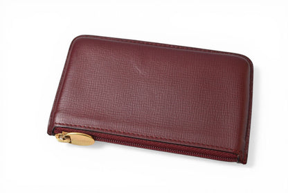 カルティエ コインケース/キーポーチ ヴィンテージ Cartier マスト ドゥ カルティエ ボルドー チェーン付【中古】