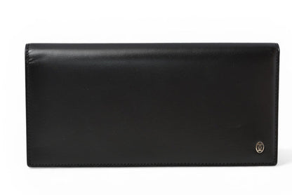 カルティエ 財布 メンズ Cartier 長財布/札入れ レザー パシャ ブラック/シルバー ブラック シルバー L3000439【中古】