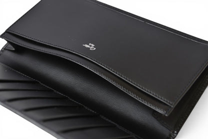 カルティエ 財布 メンズ Cartier 長財布/札入れ レザー パシャ ブラック/シルバー ブラック シルバー L3000439【中古】