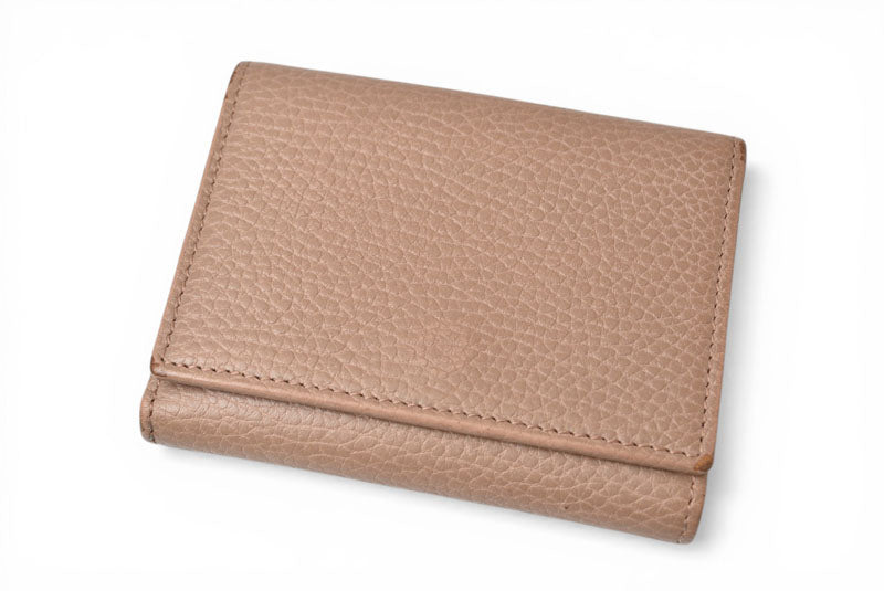 グッチ ミニ財布/三つ折り GUCCI 折財布 474746 PETITE MARMONT/プチマーモント ピンクベージュ【中古】