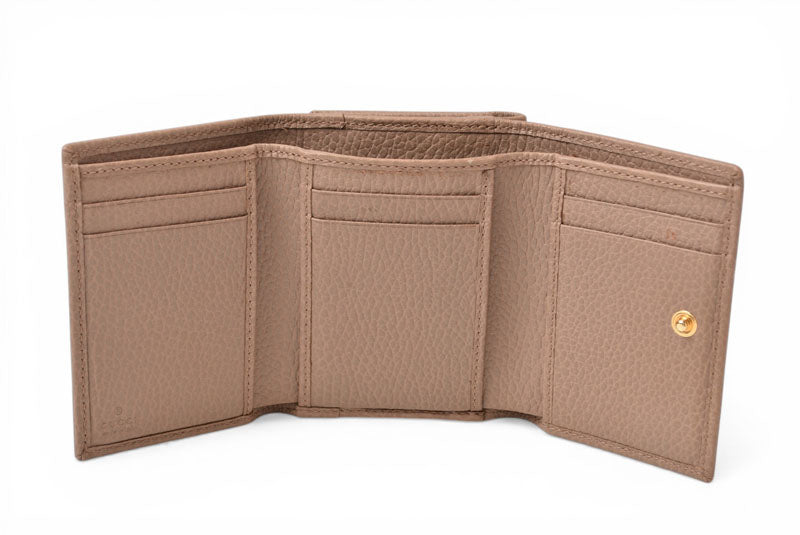 グッチ ミニ財布/三つ折り GUCCI 折財布 474746 PETITE MARMONT/プチマーモント ピンクベージュ【中古】