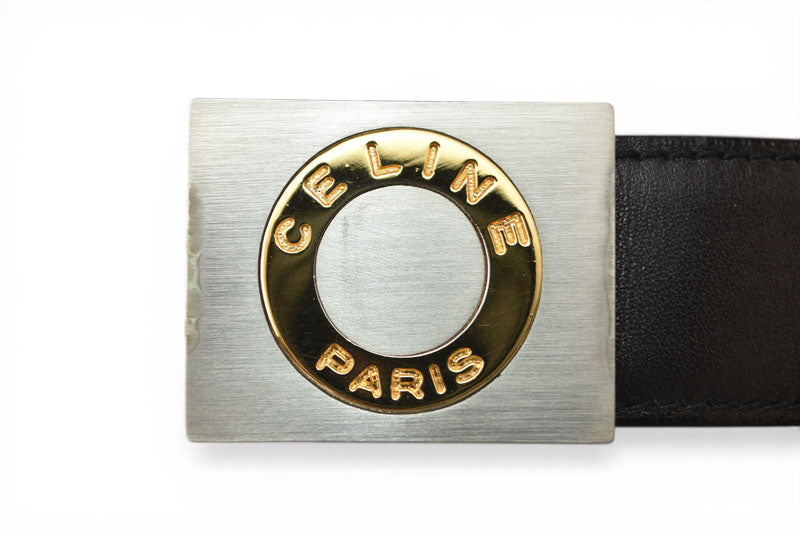 セリーヌ ベルト リバーシブル フリーサイズ レザー CELINE ブラック/ブラウン メンズ【中古】