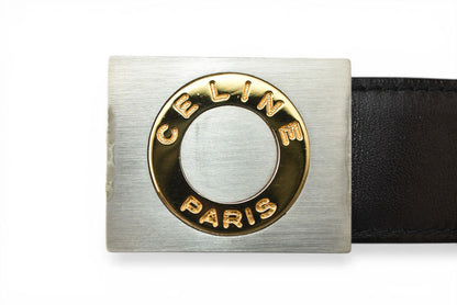 セリーヌ ベルト リバーシブル フリーサイズ レザー CELINE ブラック/ブラウン メンズ【中古】