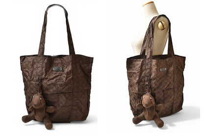 グッチ ショッピングバッグ GUCCI GGナイロン テディベア 収納ポーチ付き 223669 マイバッグ GUCCI ナイロン GG柄/ブラウン 223669【中古】