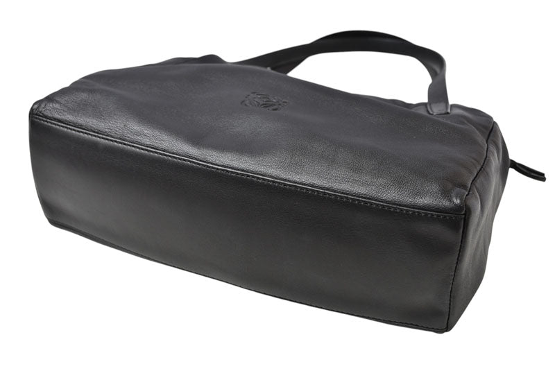 ロエベ トートバッグ ヴィンテージ LOEWE ナッパ シープスキン ブラック【中古】