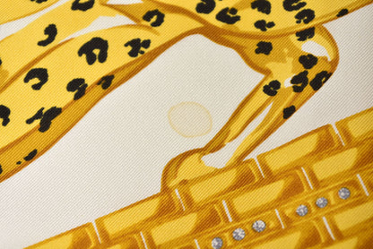 カルティエ シルク スカーフ マスト ドゥ カルティエ ヒョウ柄/レオパード レッド/ホワイト レディース Cartier【中古】