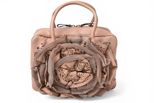 Valentino Garavani アトリエバッグ ヴァレンティノ・ガラヴァーニ ローズモチーフ ハンドバッグ 希少【中古】