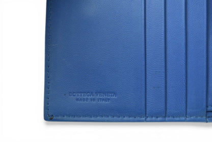 ボッテガヴェネタ 財布/二つ折り財布 BOTTEGA VENETA 折財布 イントレチャート ブルー【中古】