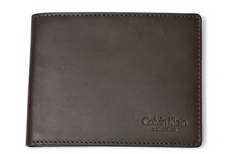 カルバンクライン 財布/二つ折り財布 レザー ブラウン ロゴ入り メンズ Calvin Klein【中古】