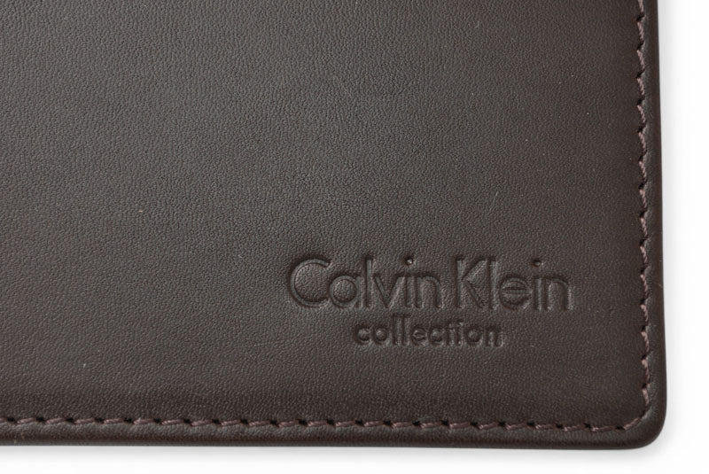 カルバンクライン 財布/二つ折り財布 レザー ブラウン ロゴ入り メンズ Calvin Klein【中古】