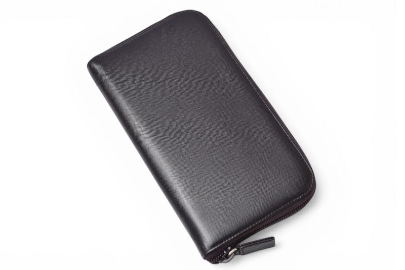 プラダ アウトレット 財布 PRADA 長財布/ラウンドファスナー M506 SAFFIANO/スート PRUGNA【中古】