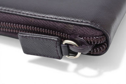 プラダ アウトレット 財布 PRADA 長財布/ラウンドファスナー M506 SAFFIANO/スート PRUGNA【中古】