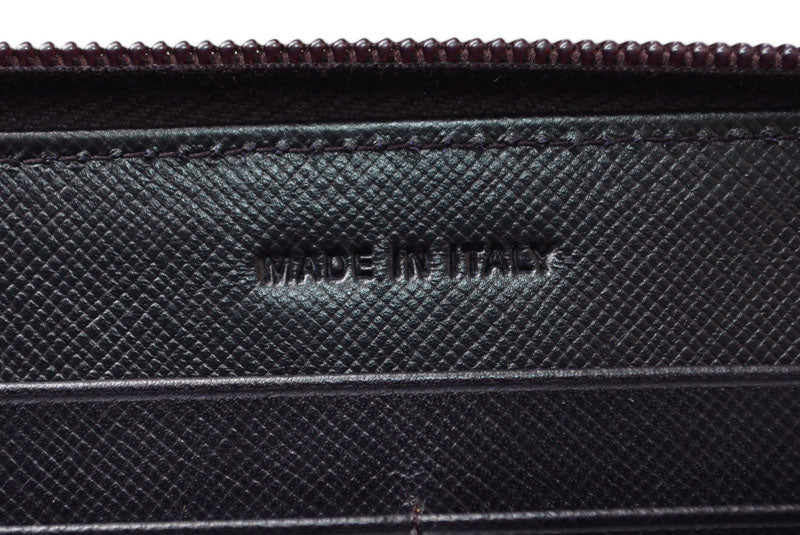 プラダ アウトレット 財布 PRADA 長財布/ラウンドファスナー M506 SAFFIANO/スート PRUGNA【中古】