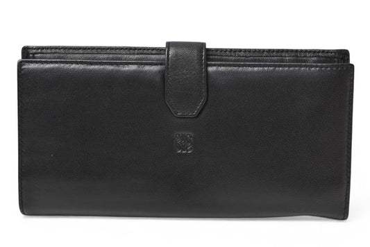 ロエベ 財布 LOEWE 長財布 アナグラム ナッパ/シープスキン ブラック【中古】