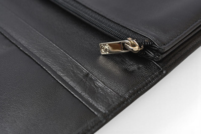 ロエベ 財布 LOEWE 長財布 アナグラム ナッパ/シープスキン ブラック【中古】
