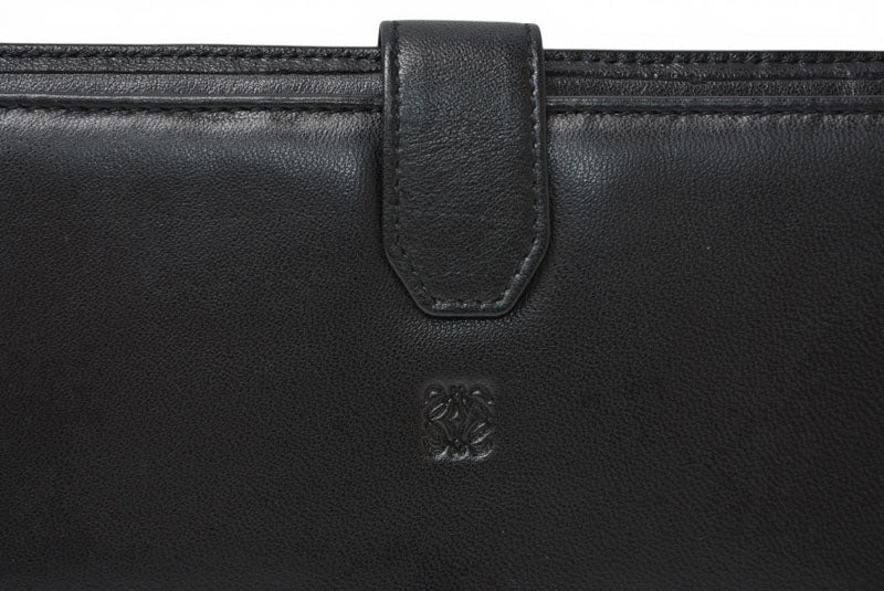 ロエベ 財布 LOEWE 長財布 アナグラム ナッパ/シープスキン ブラック【中古】