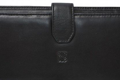ロエベ 財布 LOEWE 長財布 アナグラム ナッパ/シープスキン ブラック【中古】