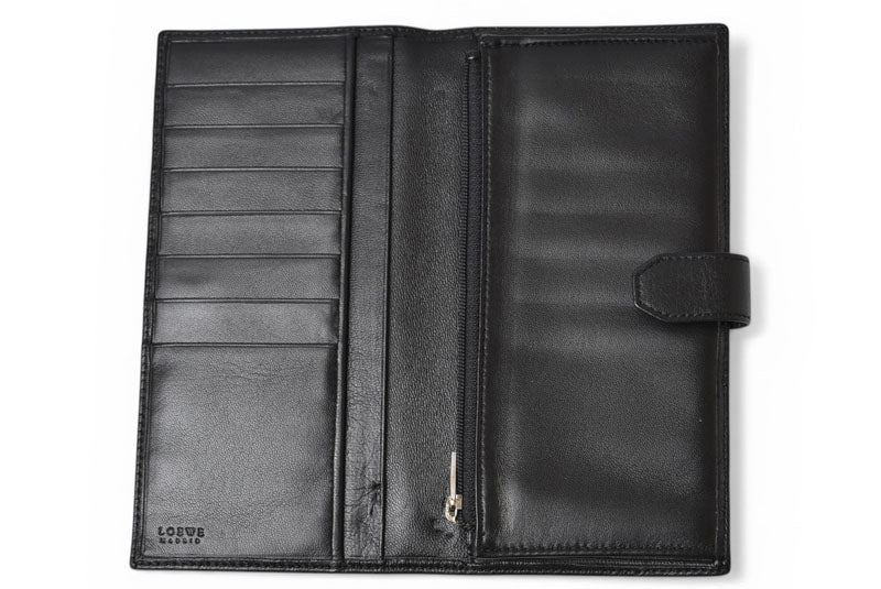 ロエベ 財布 LOEWE 長財布 アナグラム ナッパ/シープスキン ブラック【中古】