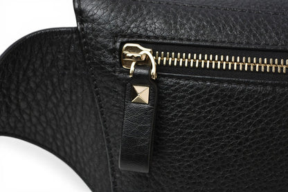 ヴァレンティノ ガラヴァーニ ロックスタッズ ボディバッグ ベルトバッグ RW2B0D15 レザー ブラック ユニセックス VALENTINO GARAVANI【中古】