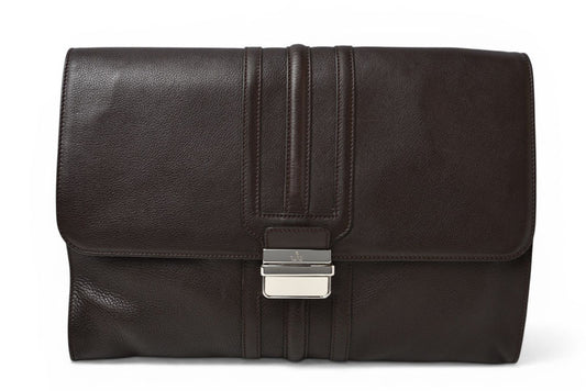 グッチ クラッチバッグ A4対応 GUCCI ヴィンテージ レザー ダークブラウン メンズ ビジネスバッグ 232601【中古】