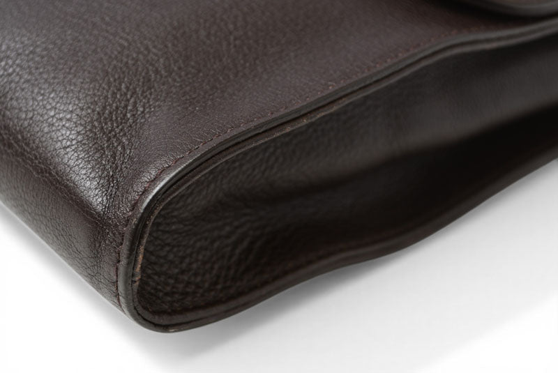 グッチ クラッチバッグ A4対応 GUCCI ヴィンテージ レザー ダークブラウン メンズ ビジネスバッグ 232601【中古】