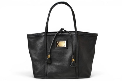 ドルチェ＆ガッバーナ トートバッグ DOLCE&GABBANA ブラック レオパード柄 メンズ レディース D&G【中古】