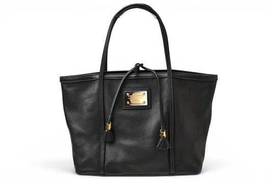ドルチェ＆ガッバーナ トートバッグ DOLCE&GABBANA ブラック レオパード柄 メンズ レディース D&G【中古】