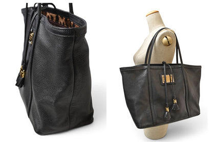 ドルチェ＆ガッバーナ トートバッグ DOLCE&GABBANA ブラック レオパード柄 メンズ レディース D&G【中古】