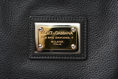 ドルチェ＆ガッバーナ トートバッグ DOLCE&GABBANA ブラック レオパード柄 メンズ レディース D&G【中古】