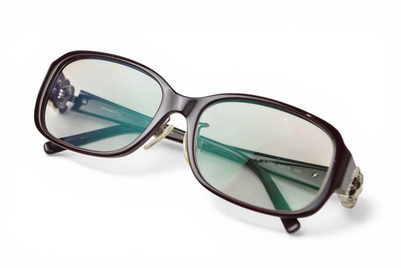 シャネル サングラス/度入り メガネ/アイグラス/フレーム CHANEL 眼鏡 ココマーク ブラウン 3130-B c.1022 レディース【中古】