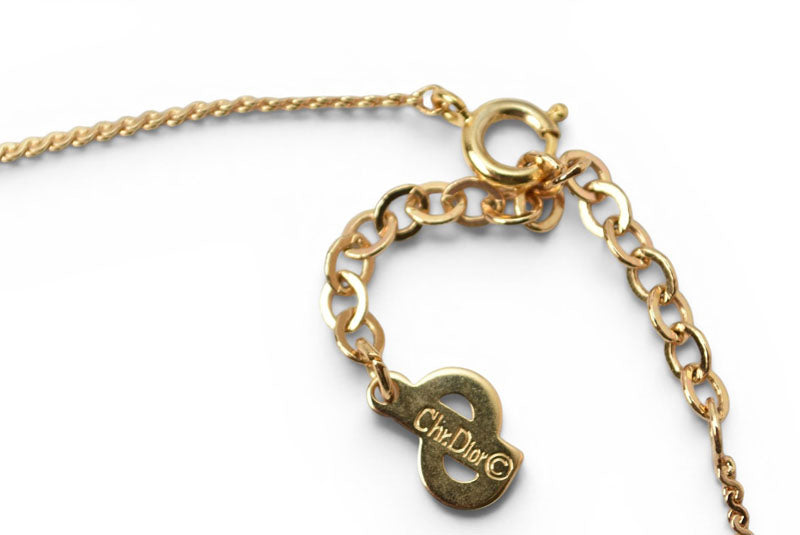 クリスチャンディオール ネックレス Christian Dior ヴィンテージ CDロゴモチーフ ゴールド【中古】