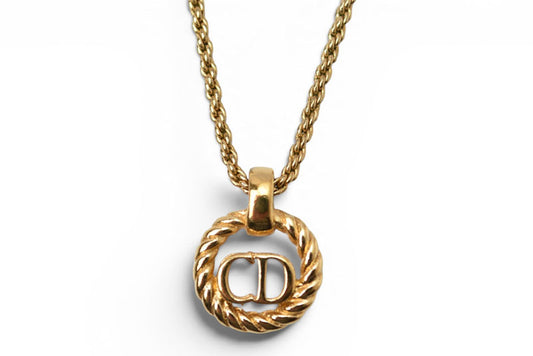クリスチャンディオール ネックレス ヴィンテージ Christian Dior CDロゴ/サークル ゴールド【中古】