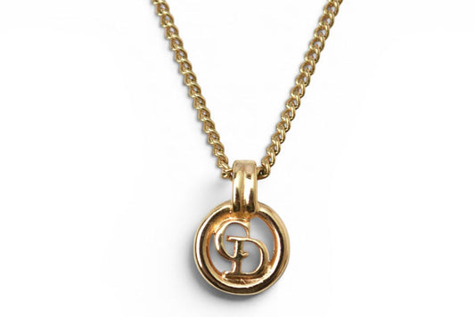 クリスチャンディオール ネックレス ヴィンテージ Christian Dior CDロゴ/サークル ゴールド【中古】