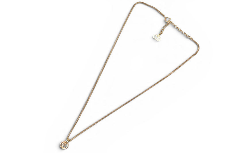 クリスチャンディオール ネックレス ヴィンテージ Christian Dior CDロゴ/サークル ゴールド【中古】