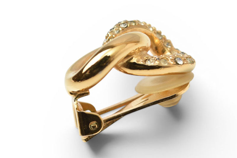 クリスチャンディオール イヤリング Christian Dior ヴィンテージ アクセサリー ラインストーン ゴールド【中古】