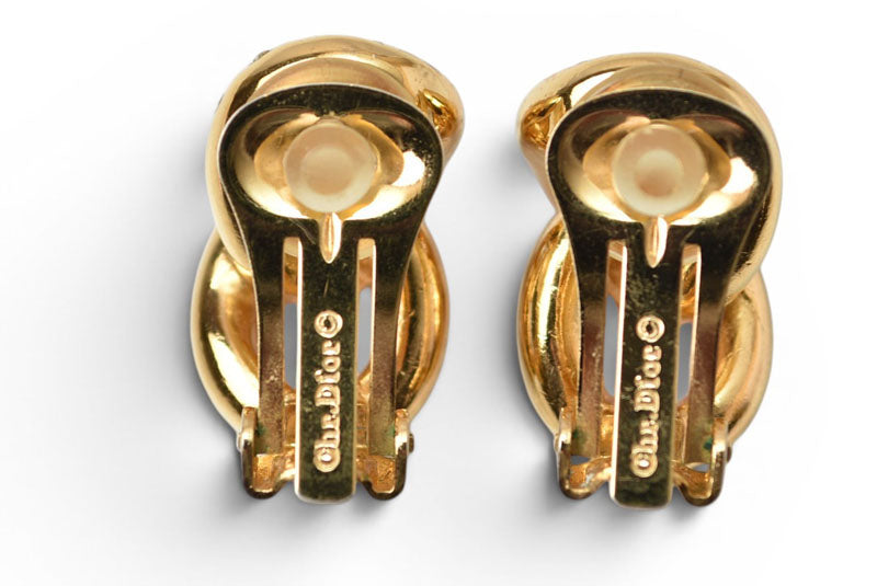 クリスチャンディオール イヤリング Christian Dior ヴィンテージ アクセサリー ラインストーン ゴールド【中古】